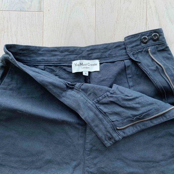 YMC You Must Create Navy Caravan Culottes - UK Size 8 - Picture 5 of 8